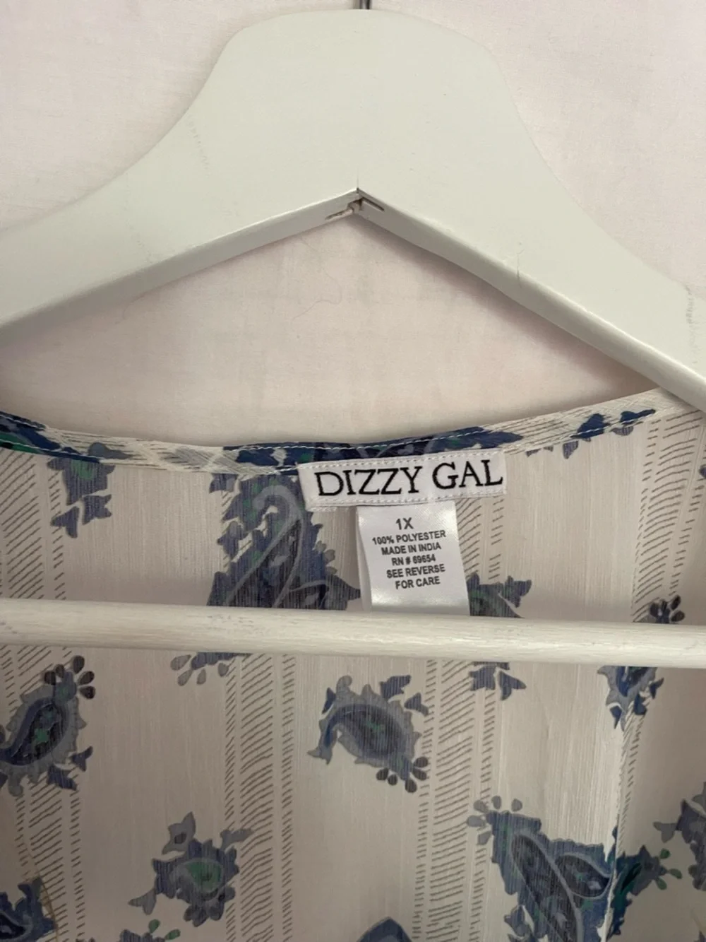 Dizzy Gal Sheer Paisley Kimono Boho Longline Duster Cardigan festival Size 1X